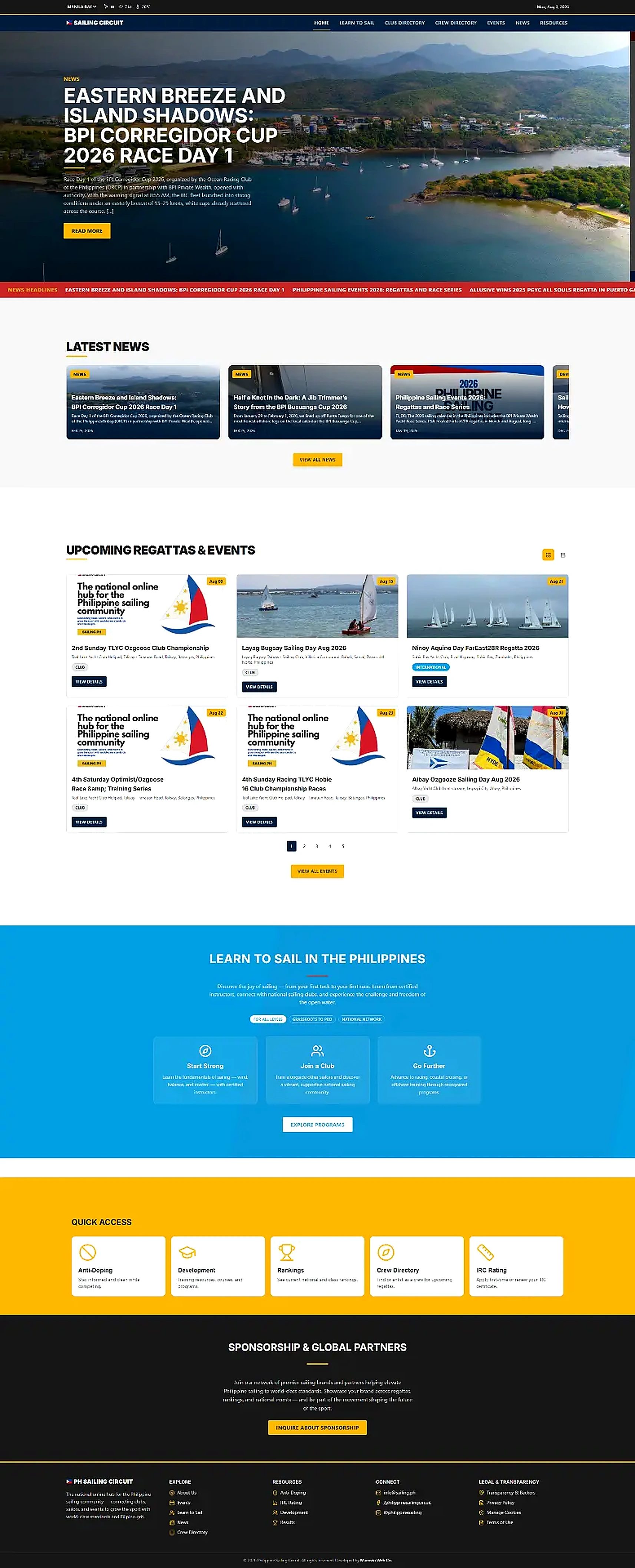 Sailing.ph website homepage