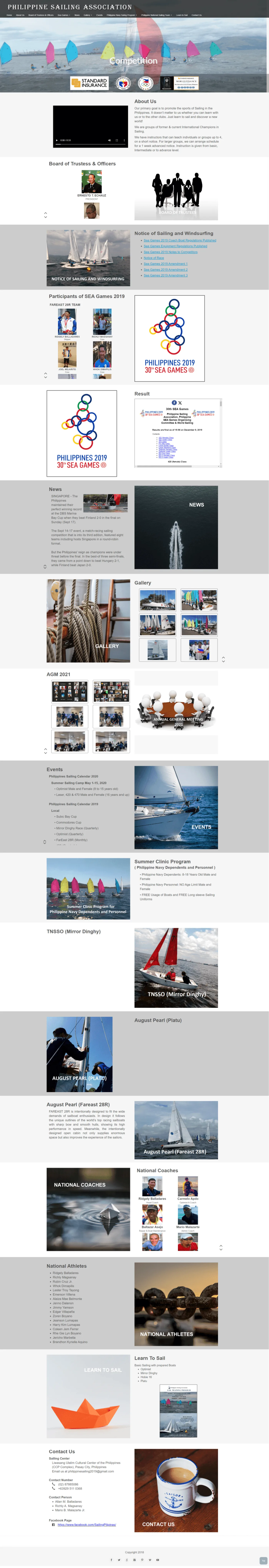 Previous Philippine Sailing Association homepage before the revamp